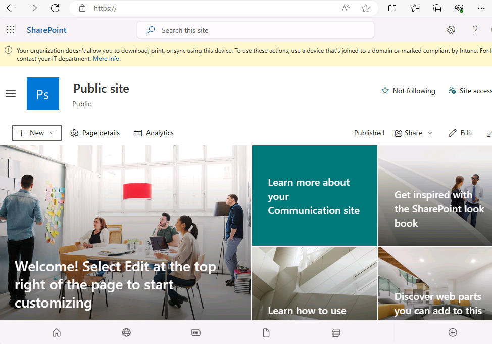 App enforced restrictions for unmanaged devices in Microsoft Edge